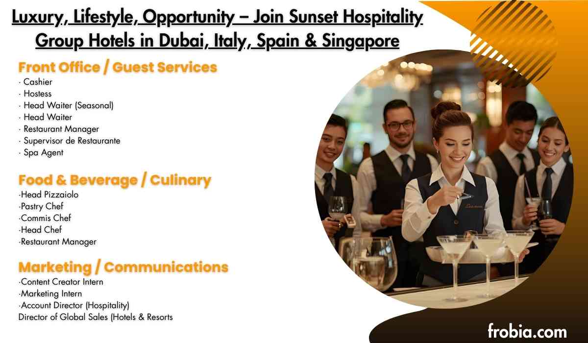 Luxury, Lifestyle, Opportunity – Join Sunset Hospitality Group Hotels in Dubai, Italy, Spain & Singapore